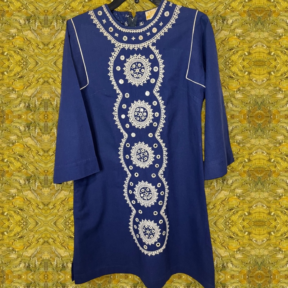 Vintage 1960’s Delhiwala 100% Cotton Tunic Dress